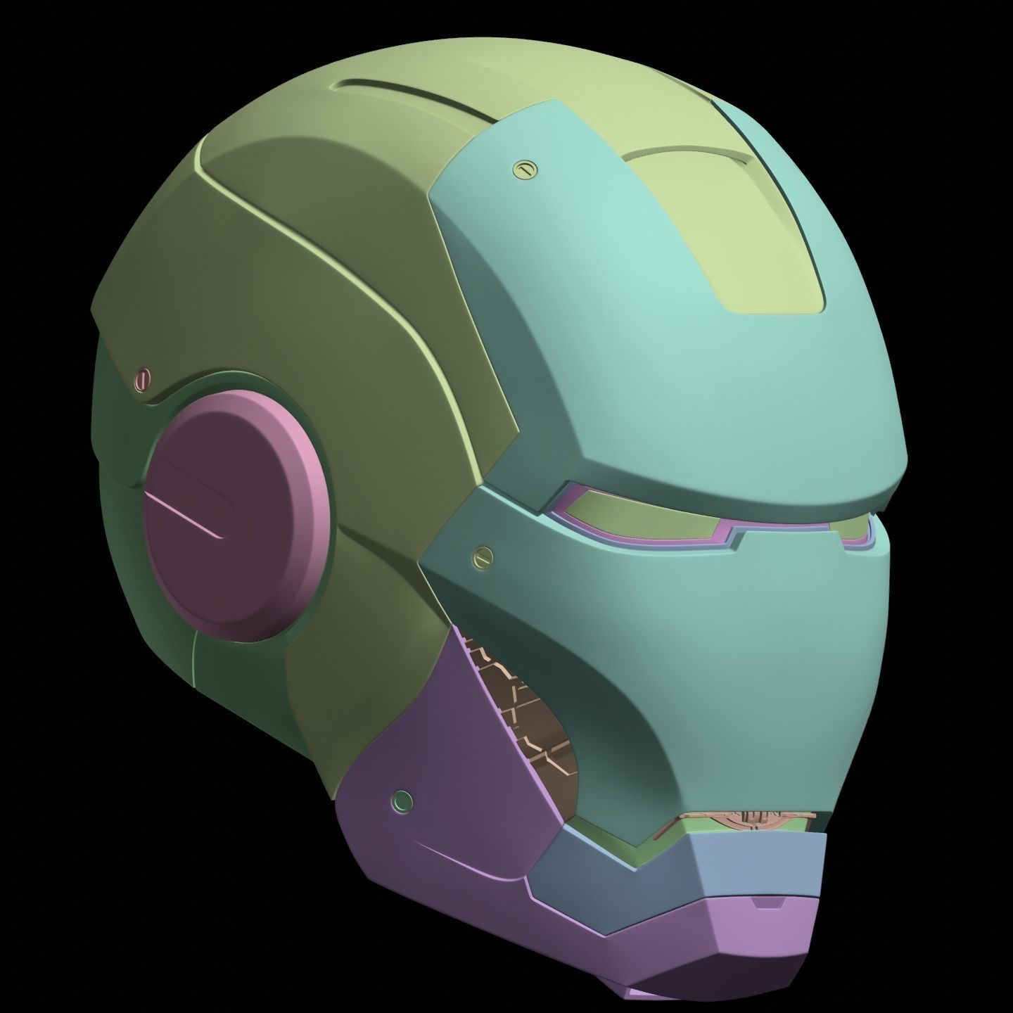 Iron man mk7 helmet with full inner details and ear motorization 3D print model_29