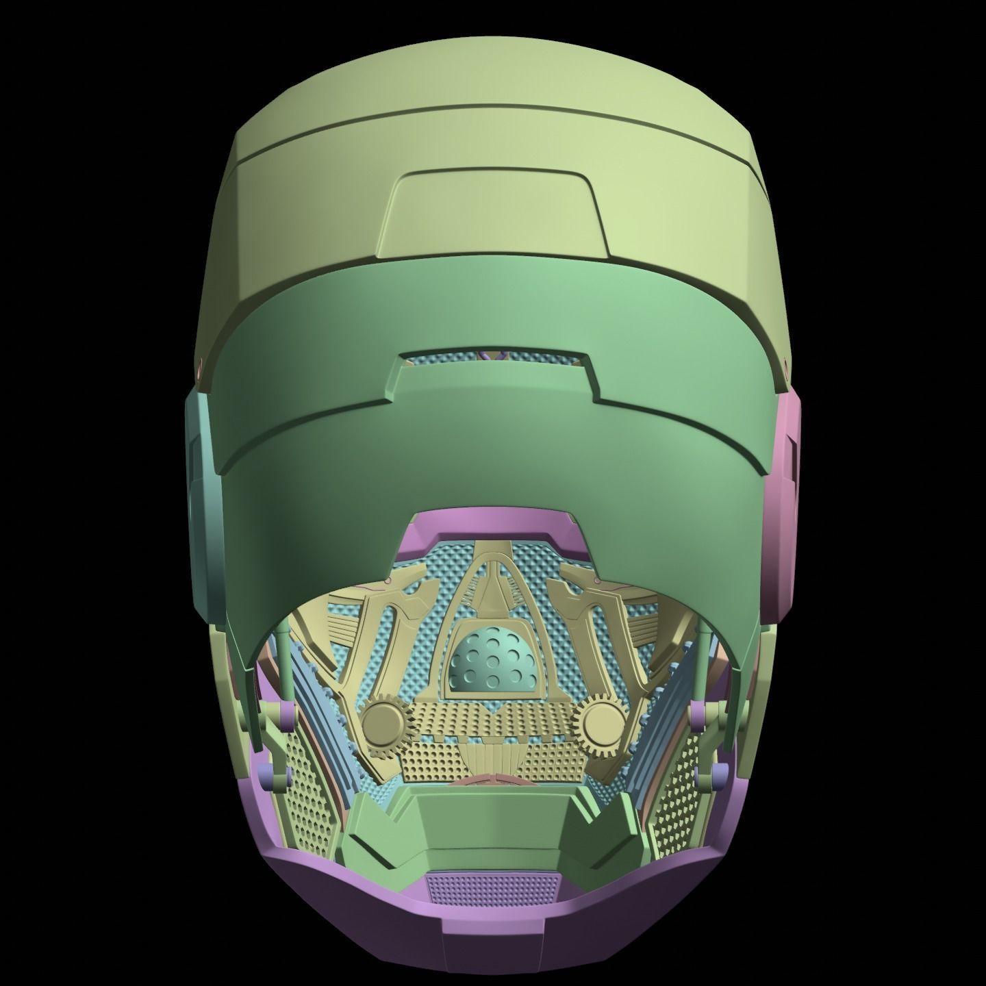 Iron man mk7 helmet with full inner details and ear motorization 3D print model_28