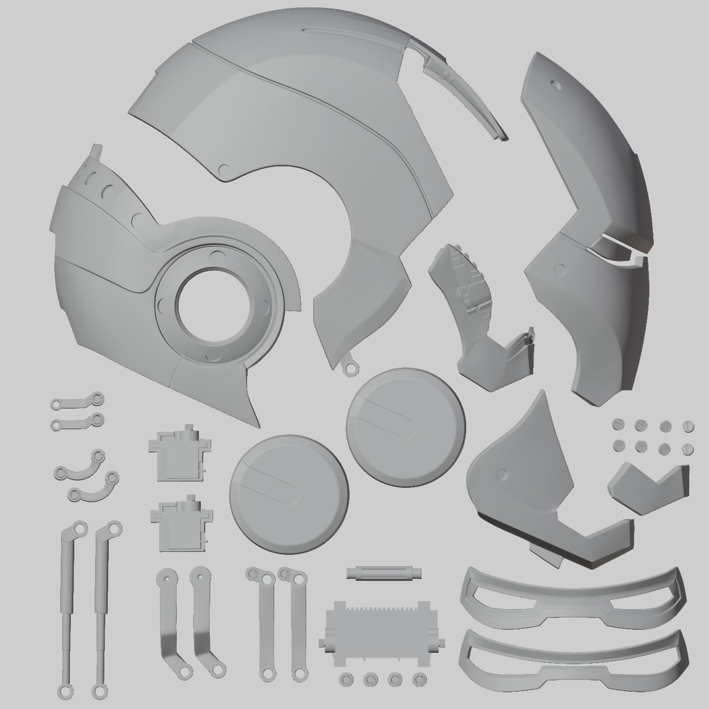 Iron man mk7 helmet with full inner details and ear motorization 3D print model_37