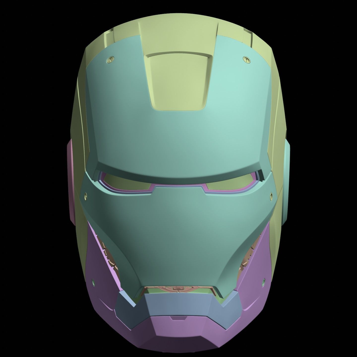 Iron man mk7 helmet with full inner details and ear motorization 3D print model_31