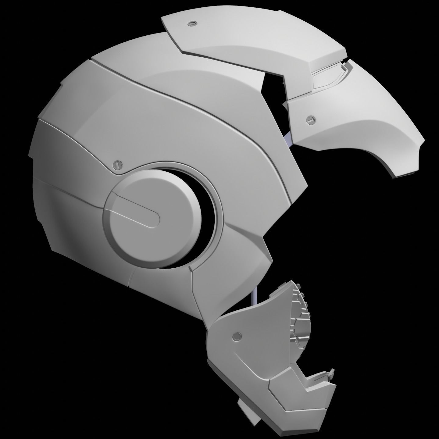 Iron man mk7 helmet with full inner details and ear motorization 3D print model_20