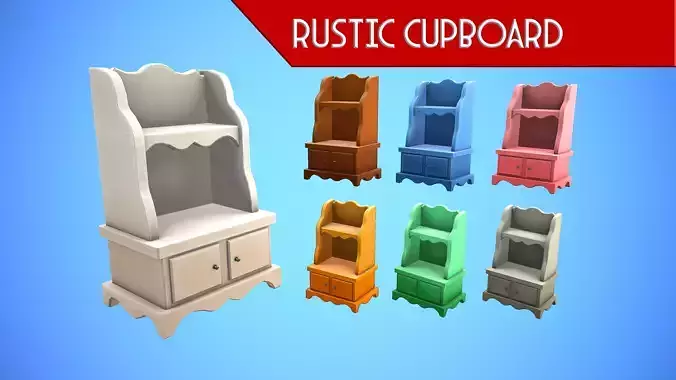 RUSTIC CUPBOARD FURNITURE CARTOON STYLIZED