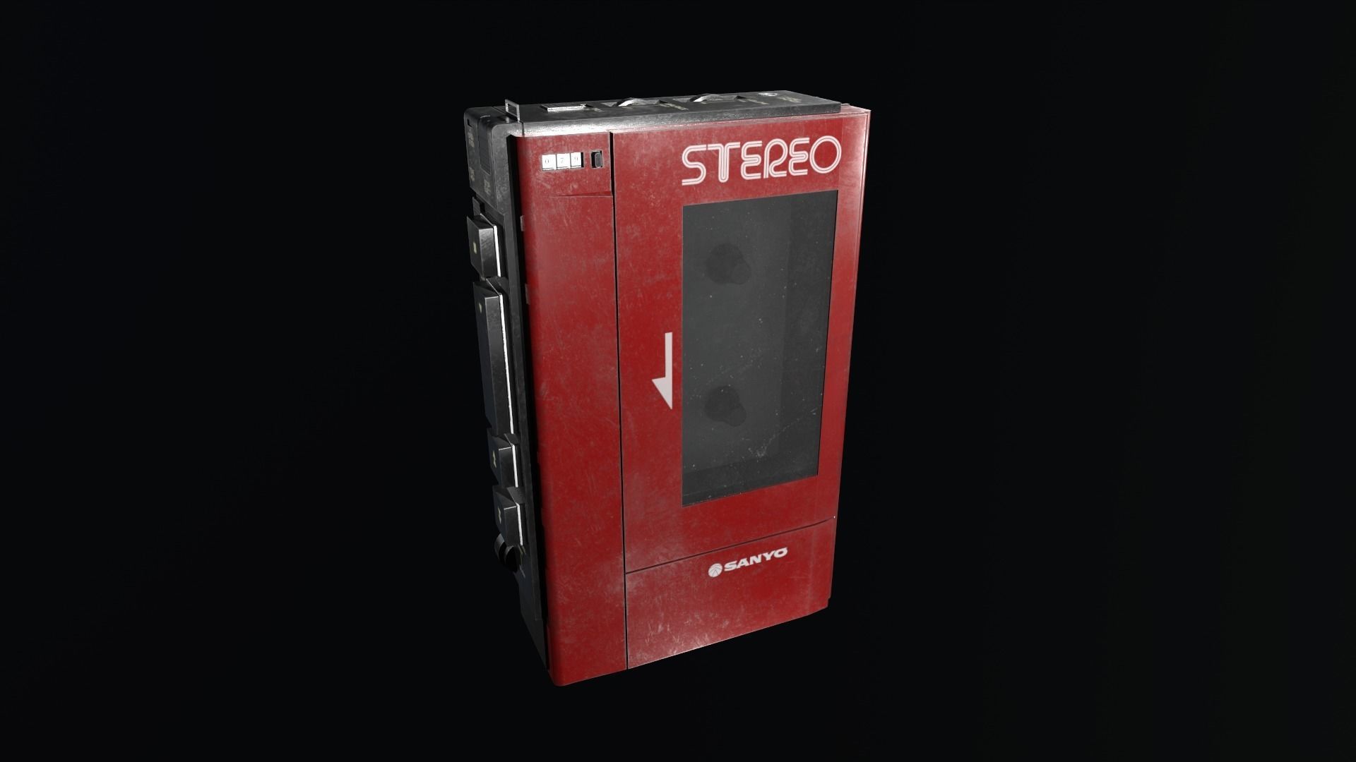 Cassette Player SANYO m-4440 Low-poly 3D model_1