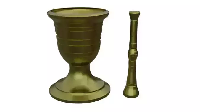 Vintage style brass mortar and pestle