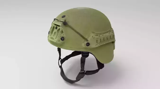 Military green combat helmet body armour