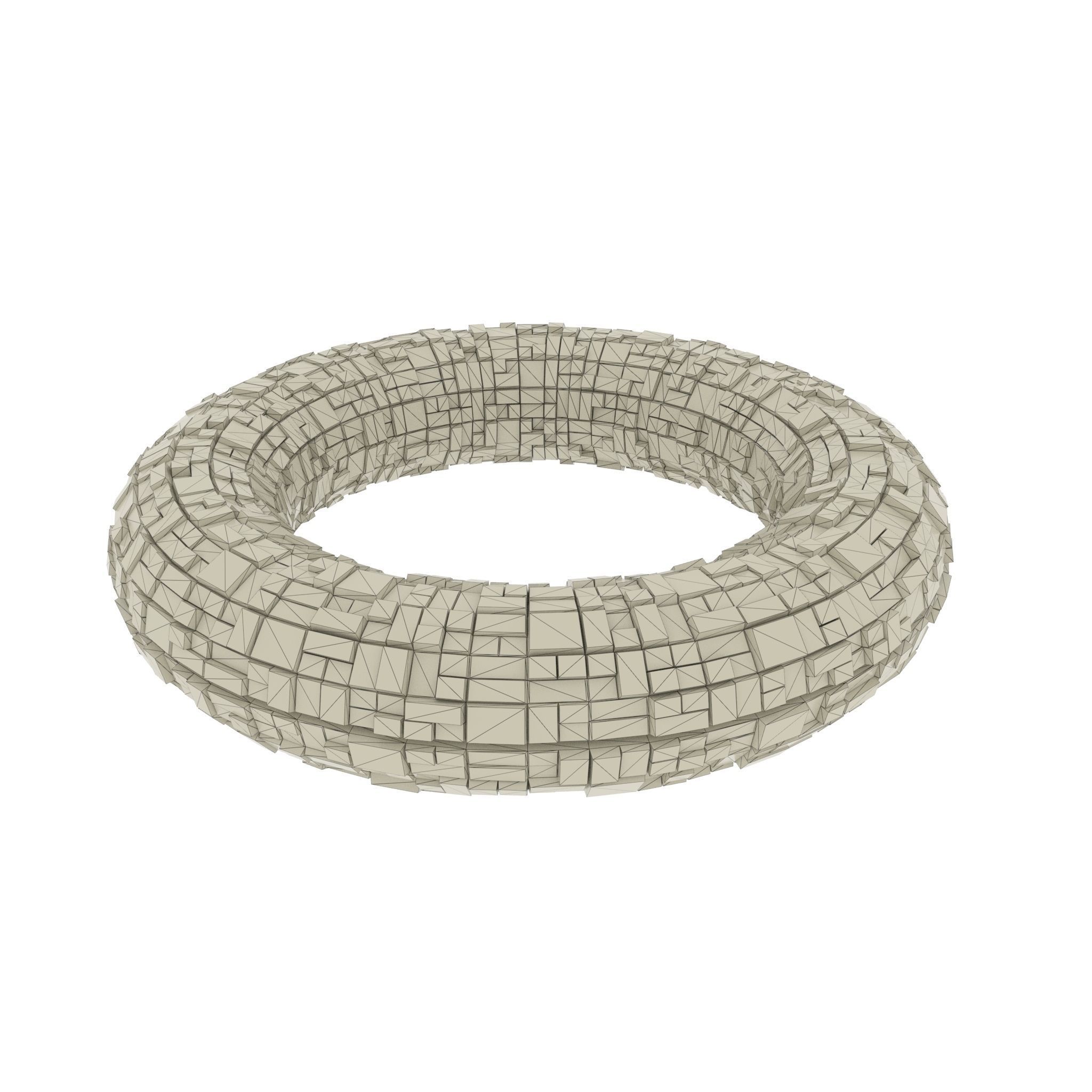 Torus Spaceship Sci Fi Mothership Low-poly 3D model_5