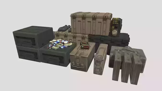 Military boxes 3D model