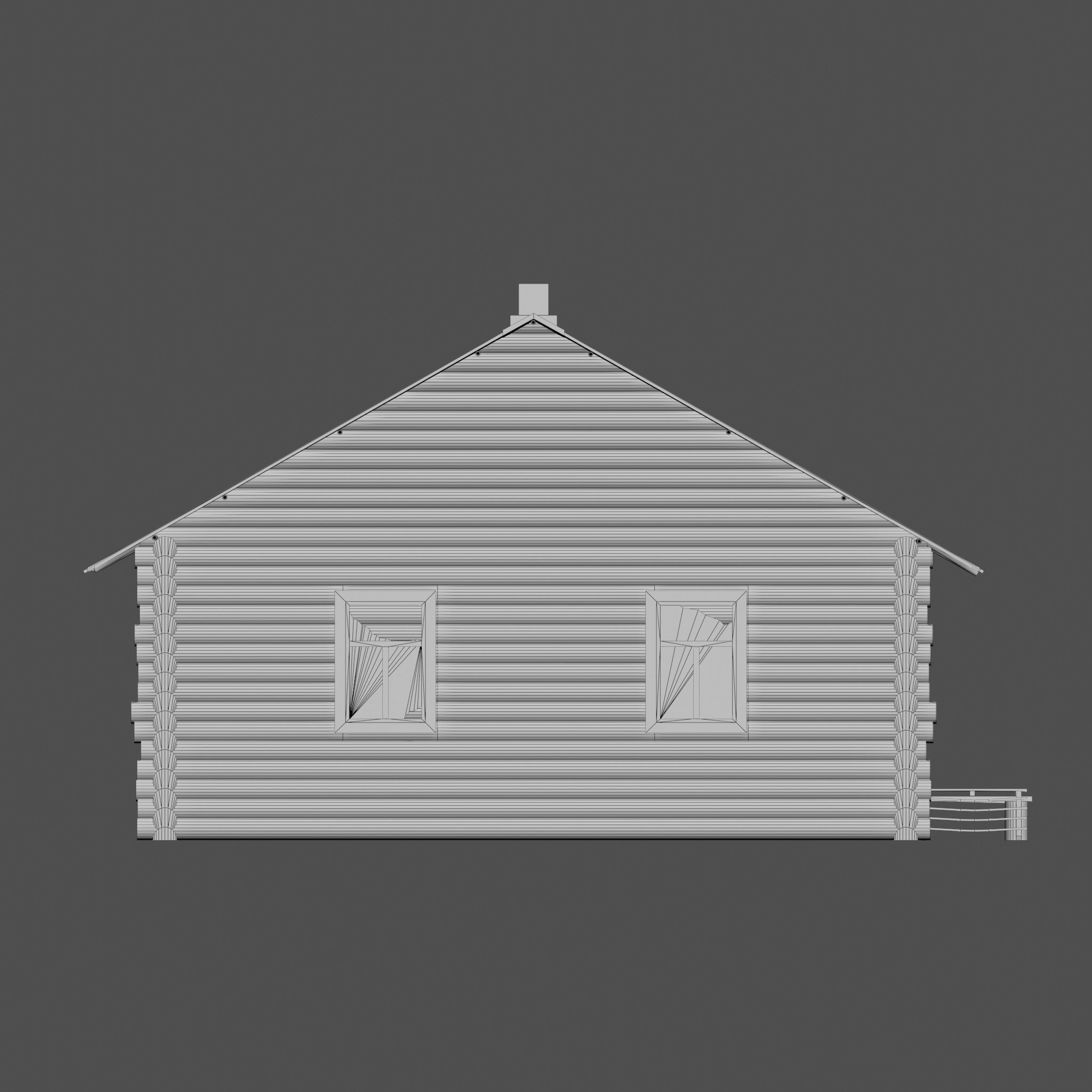 Abandoned wooden house 3D model_16