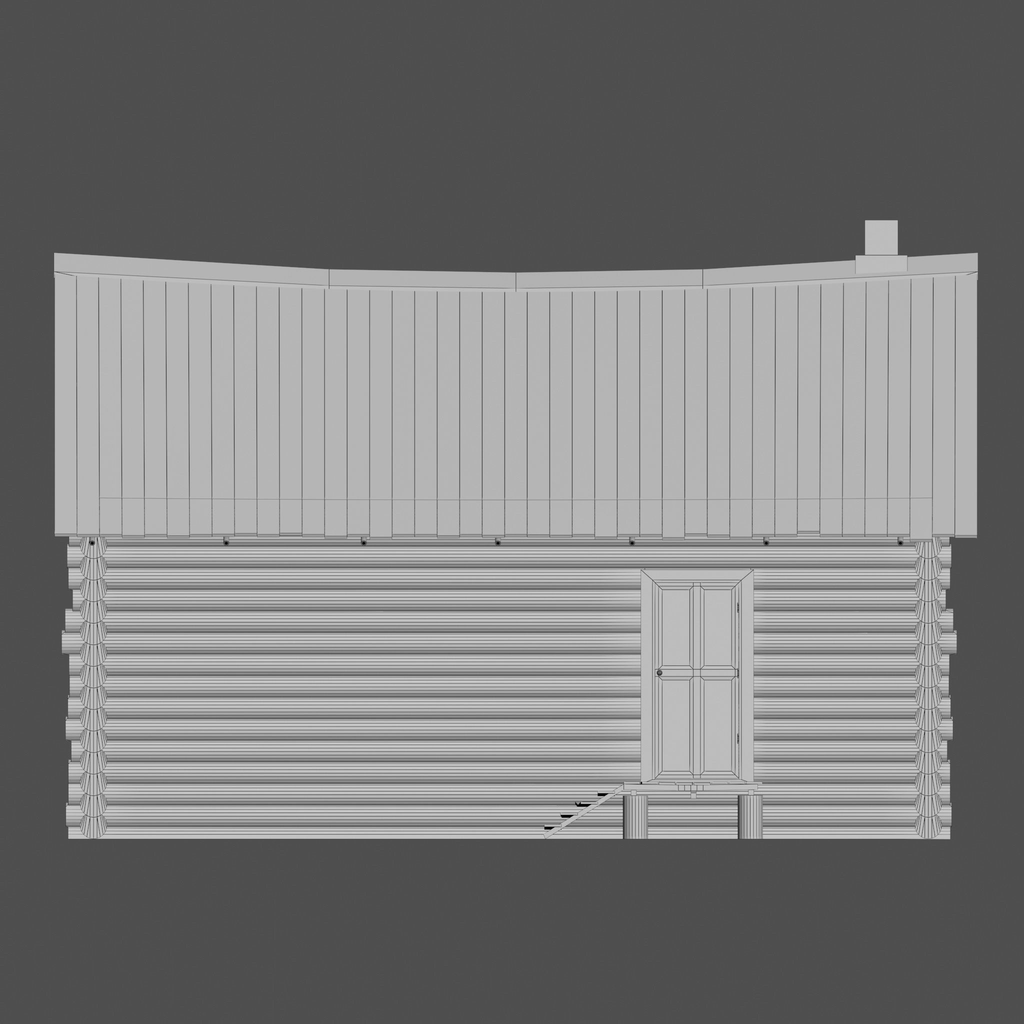 Abandoned wooden house 3D model_14