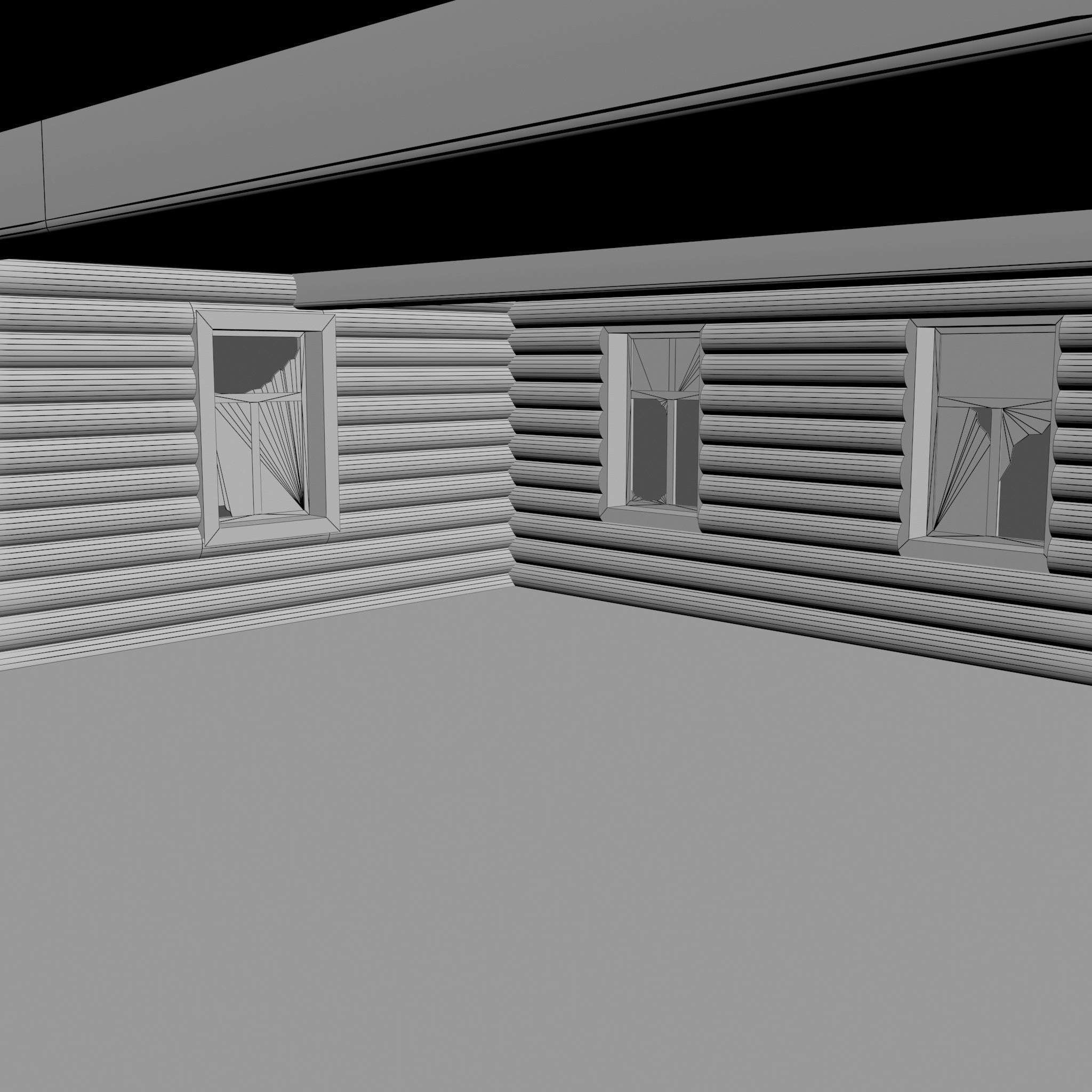 Abandoned wooden house 3D model_19