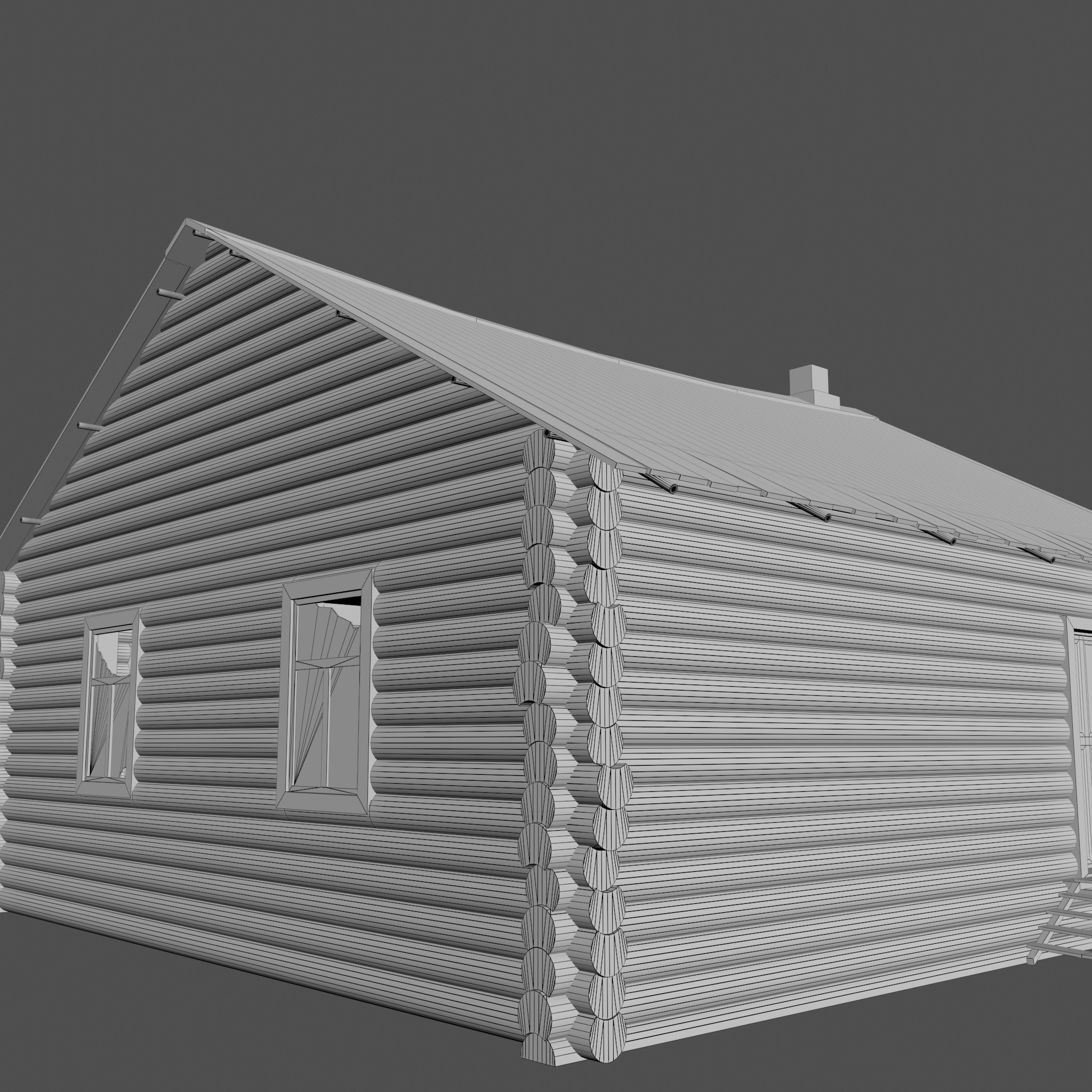 Abandoned wooden house 3D model_20