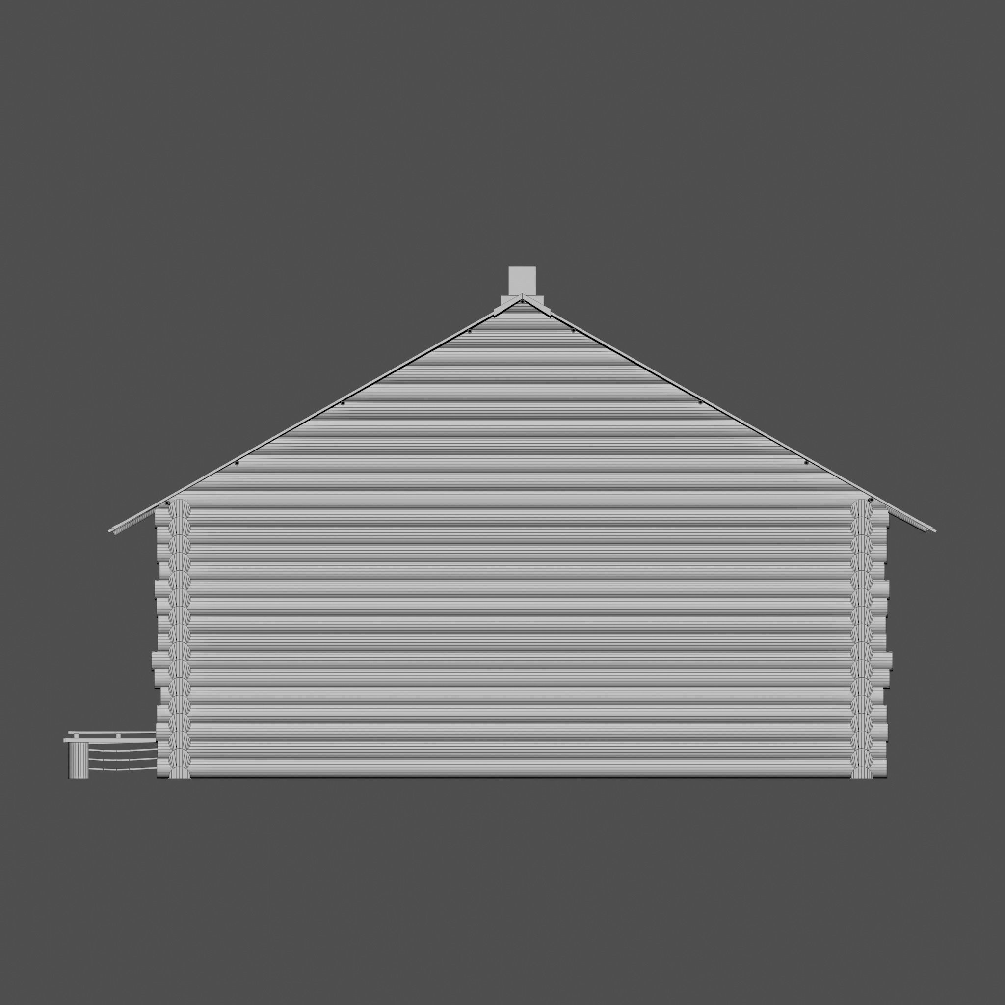 Abandoned wooden house 3D model_17
