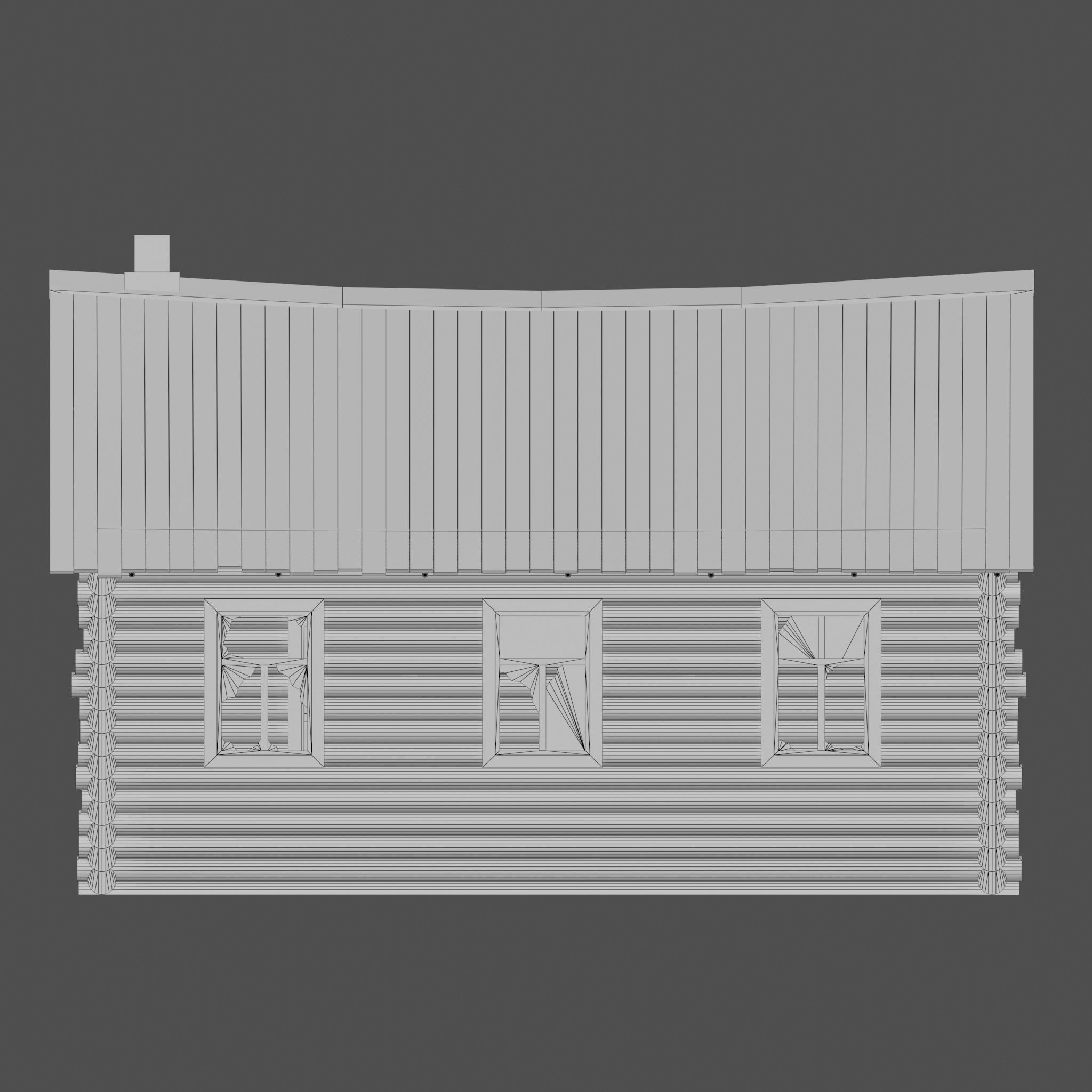 Abandoned wooden house 3D model_15