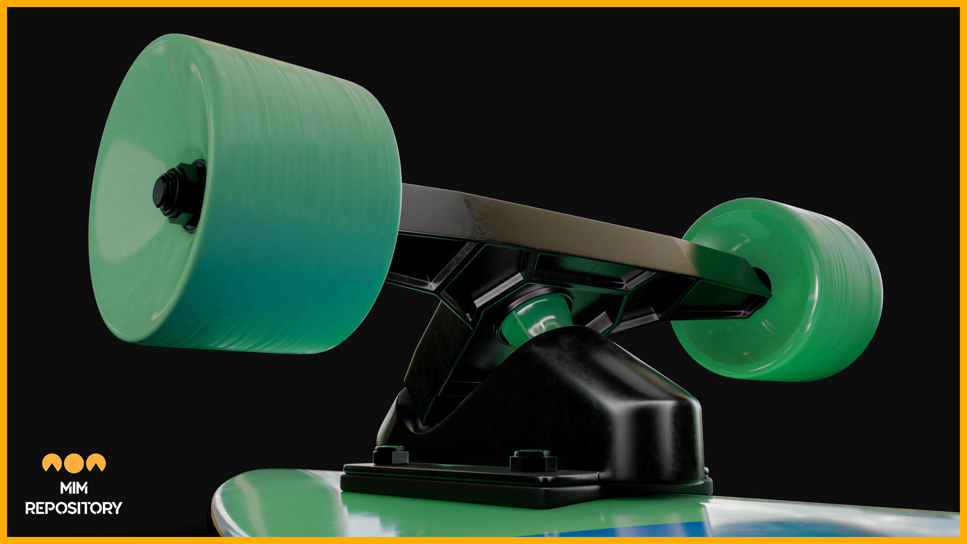 Longboard Skateboard 3D model_5