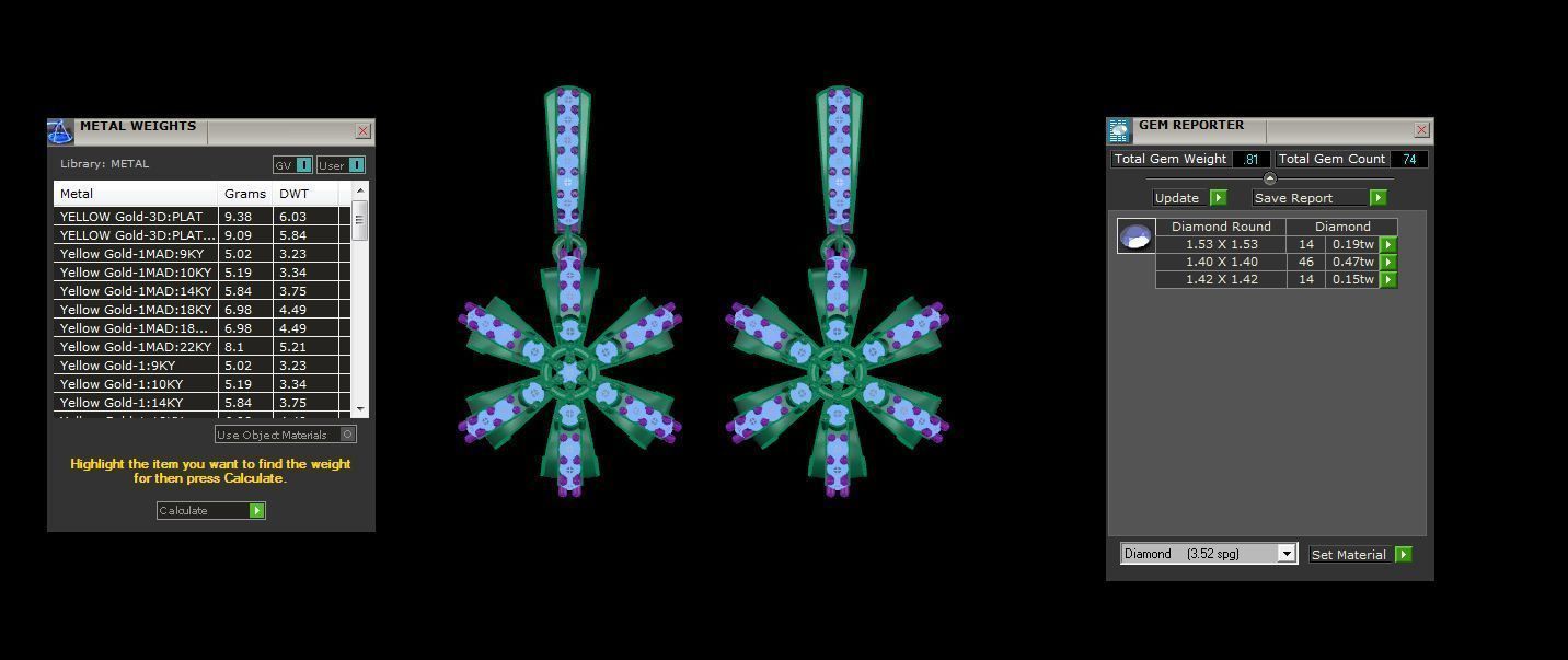 Flower Women Drop Earrings 3dm stl 3mf obj glb gltf render 3D print model_3