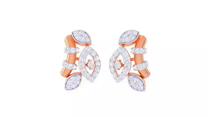 Women Studs Earrings 3dm stl 3mf obj glb gltf render details