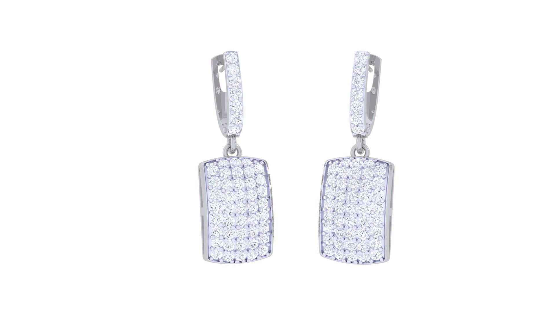 Diamond Head Women Drop Earrings 3dm stl 3mf obj glb gltf render 3D print model_4