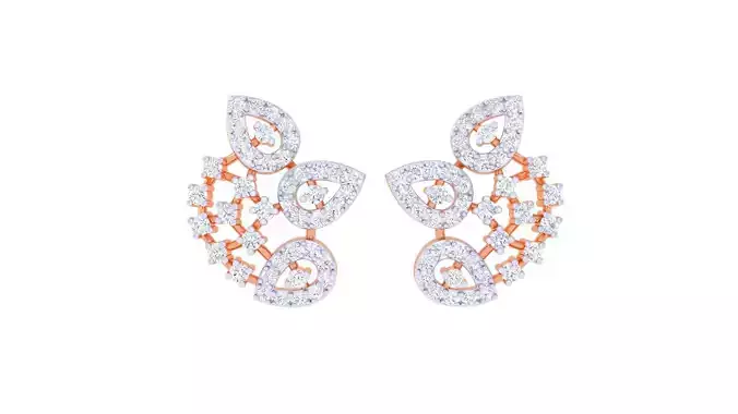 Women Studs Earrings 3dm stl 3mf obj glb gltf render details