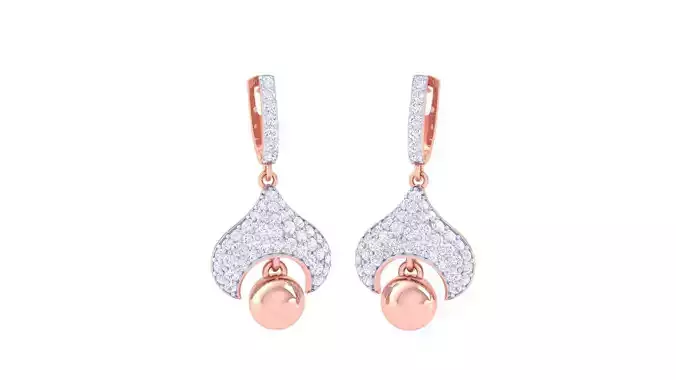 Hanging Ball Women Drop Earrings 3dm stl 3mf obj glb gltf render 3D print model