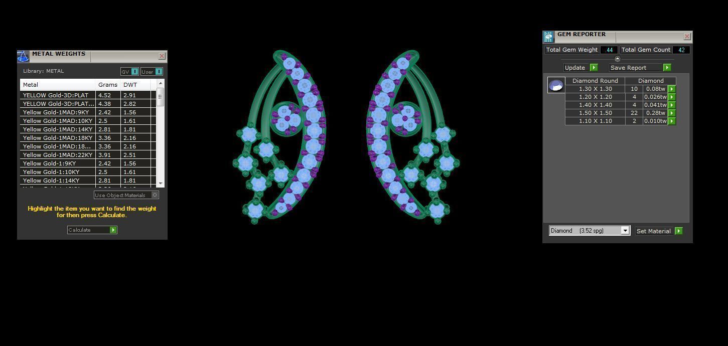 Women Studs Earrings 3dm stl 3mf obj glb gltf render details 3D print model_4