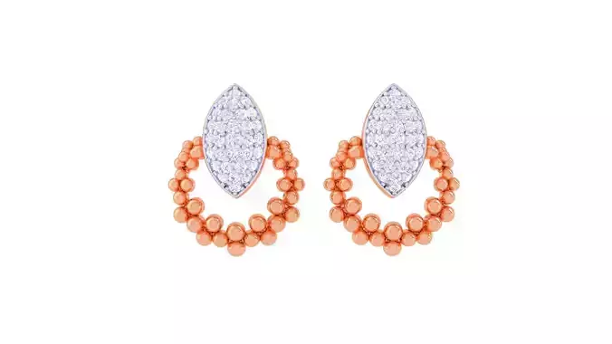 Women Studs Earrings 3dm stl 3mf obj glb gltf render details