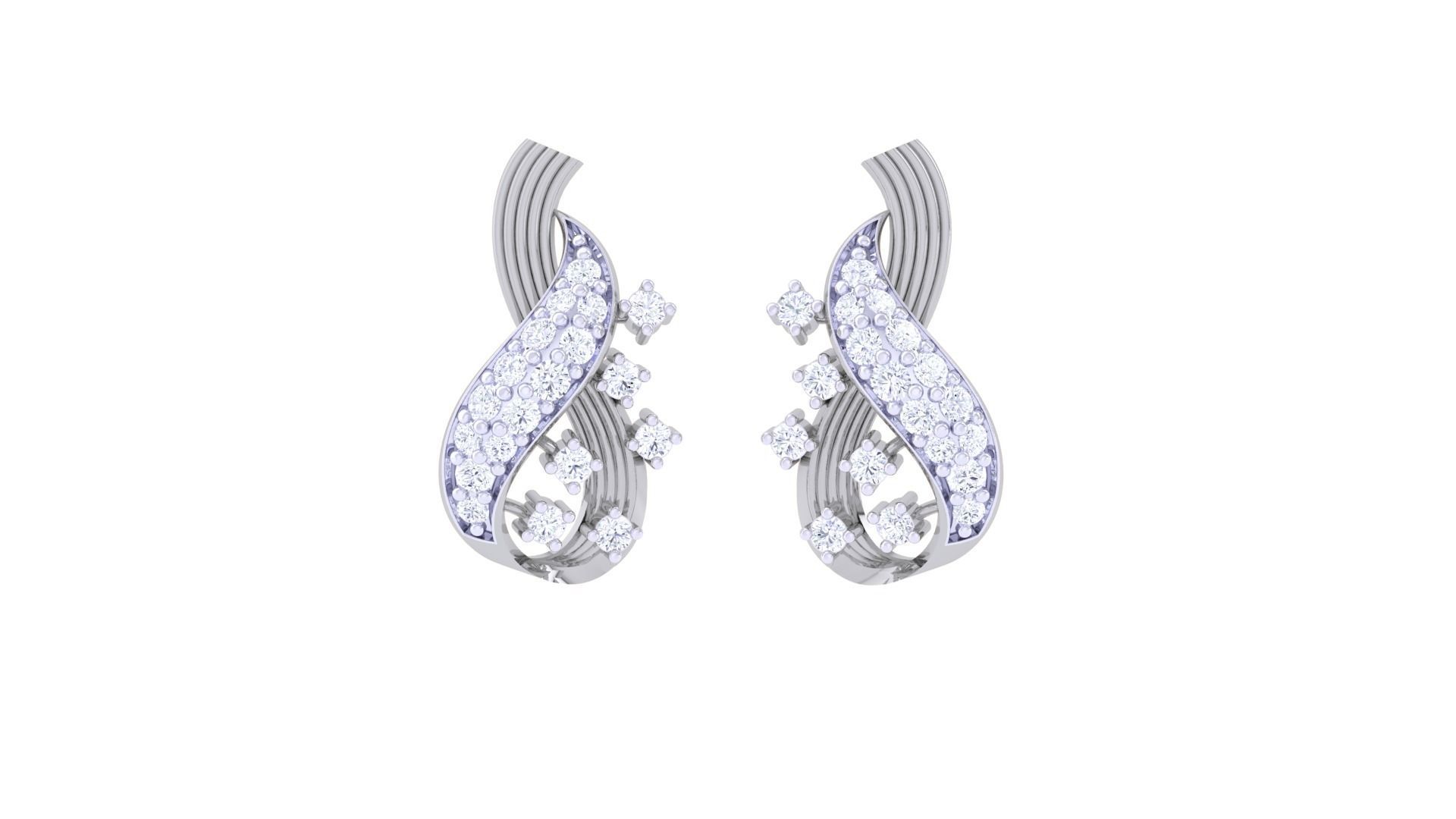 Women Studs Earrings 3dm stl 3mf obj glb gltf render details 3D print model_6