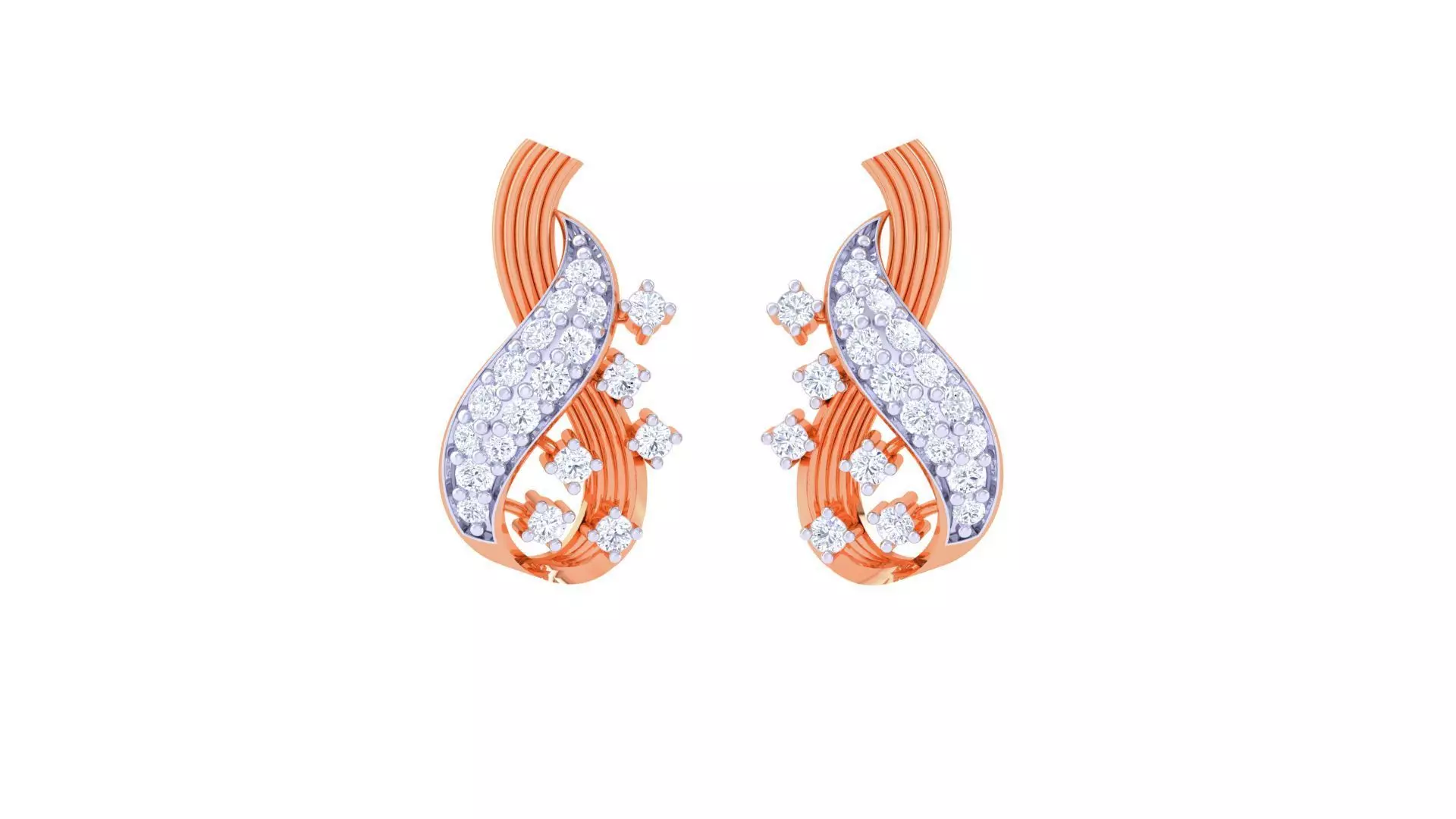 Women Studs Earrings 3dm stl 3mf obj glb gltf render details 3D print model_0