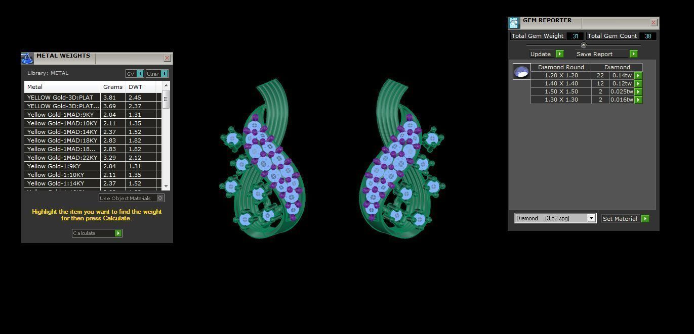 Women Studs Earrings 3dm stl 3mf obj glb gltf render details 3D print model_4