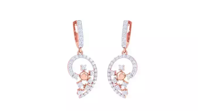 Women Drop Earrings 3dm stl 3mf obj glb gltf render details