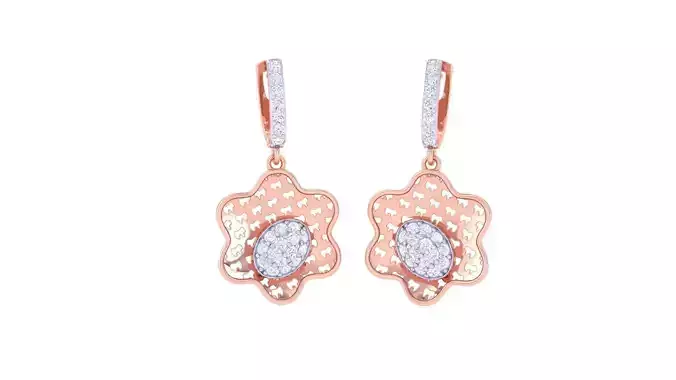 Women Drop Earrings 3dm stl 3mf obj glb gltf render details