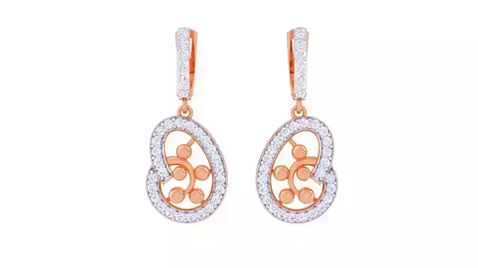 Women Drop Earrings 3dm stl 3mf obj glb gltf render details