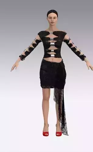 Dress bow detail black metalic detail 