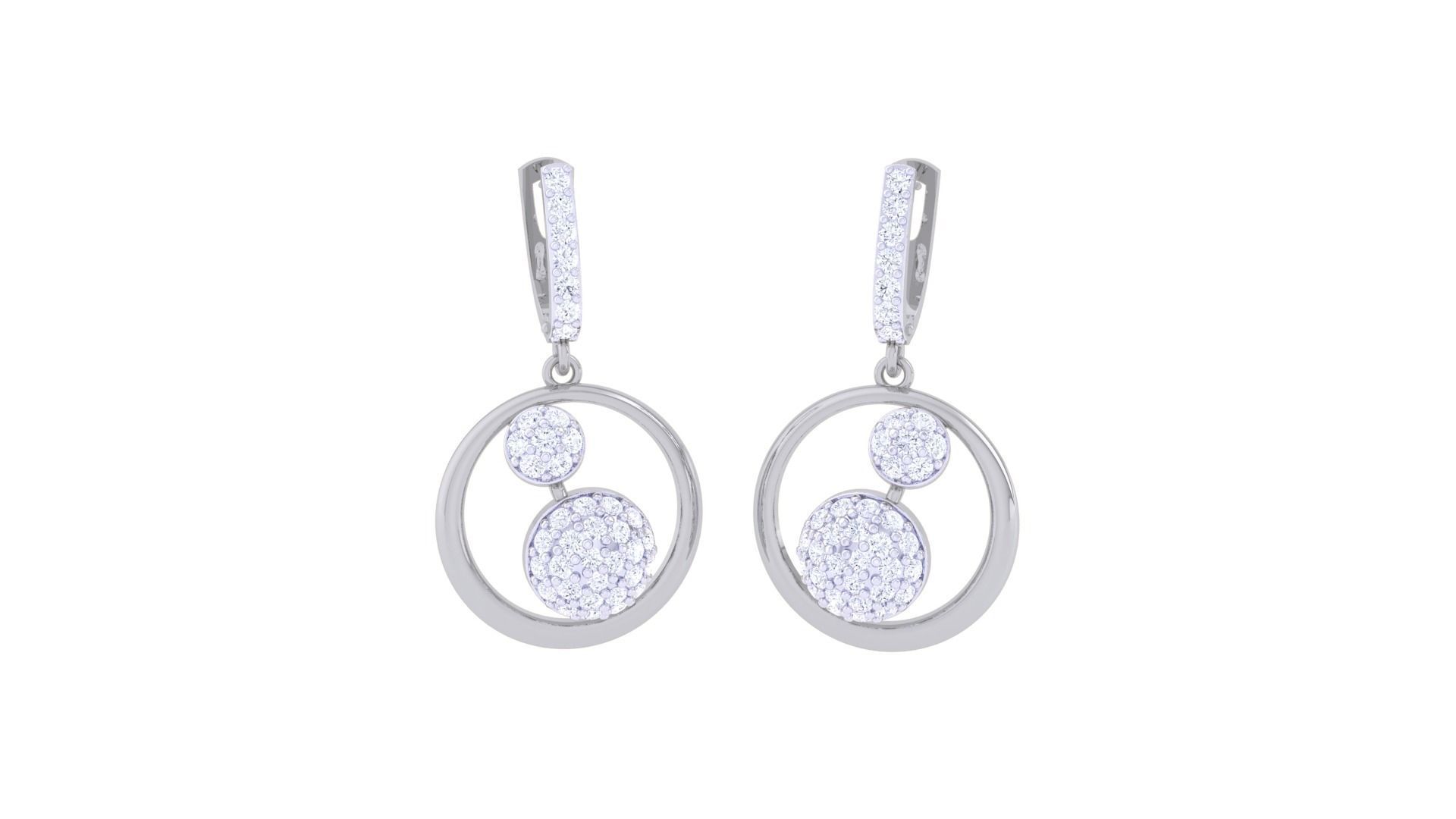 Women Drop Earrings 3dm stl 3mf obj glb gltf render details 3D print model_1