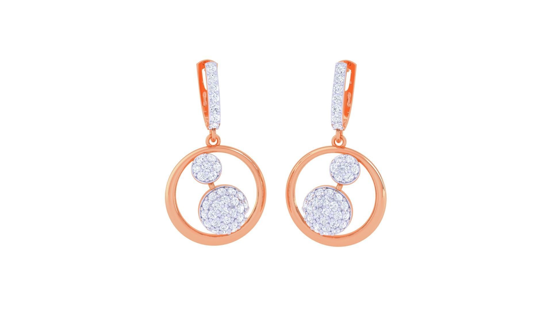 Women Drop Earrings 3dm stl 3mf obj glb gltf render details 3D print model_3