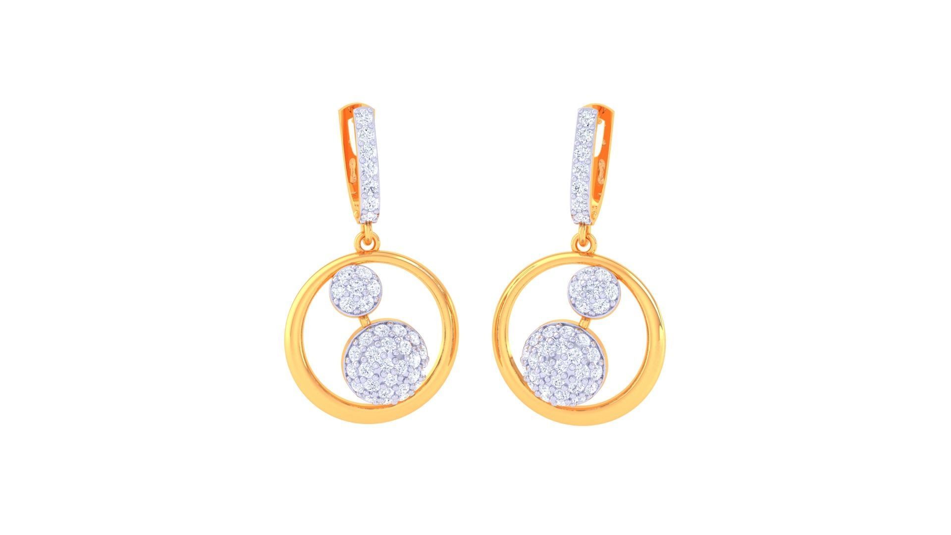 Women Drop Earrings 3dm stl 3mf obj glb gltf render details 3D print model_2