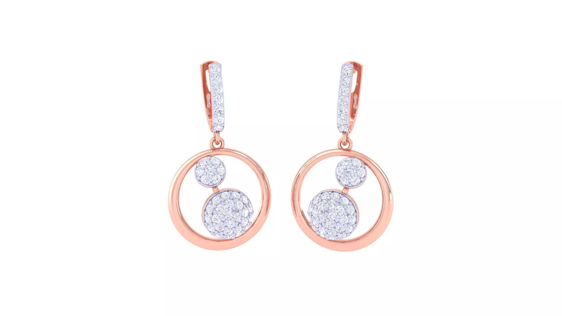 Women Drop Earrings 3dm stl 3mf obj glb gltf render details 3D print model_0