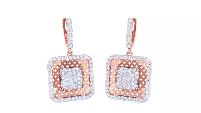 Mesh Women Drop Earrings 3dm stl 3mf obj glb gltf render