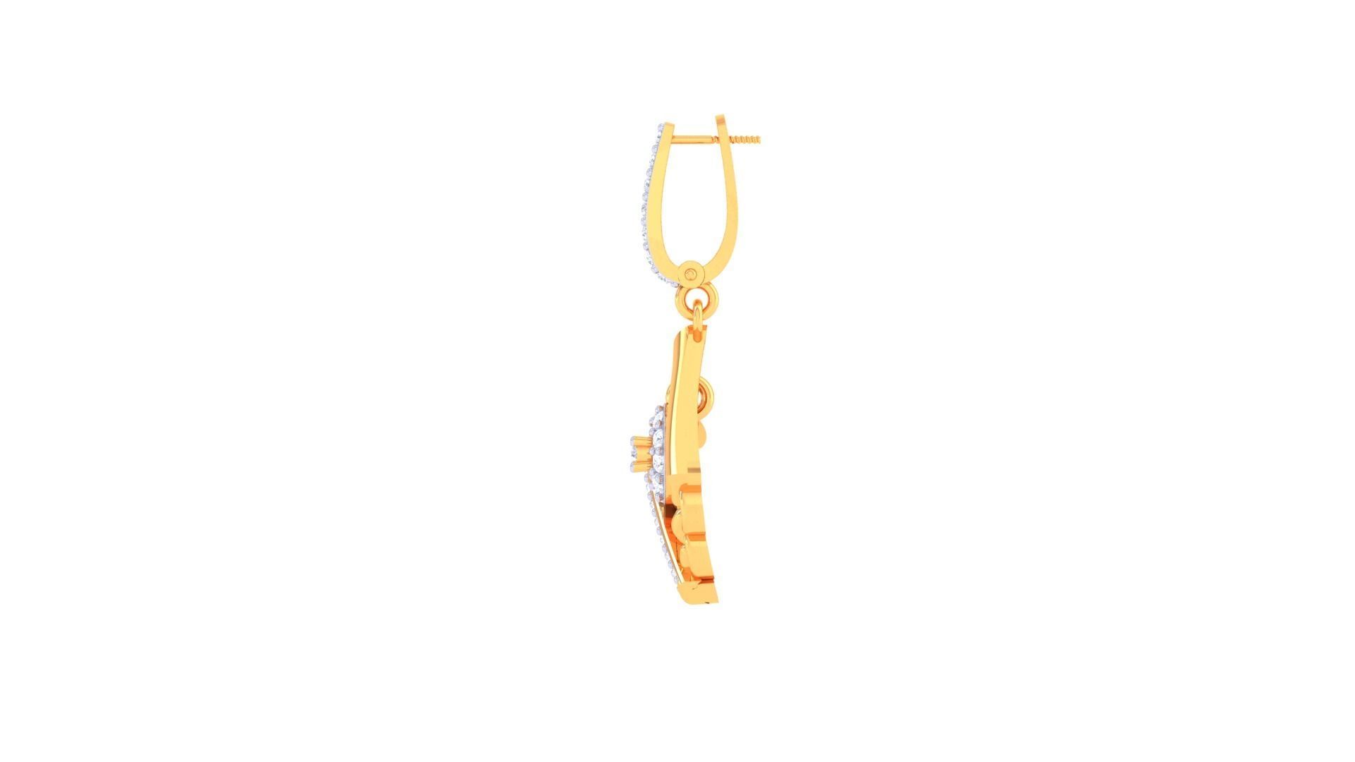 Chain link Women Drop Earrings 3dm stl 3mf obj glb gltf render 3D print model_8