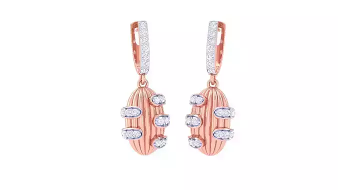 Coconut Shell Women Drop Earrings 3dm stl 3mf obj glb gltf 3D print model