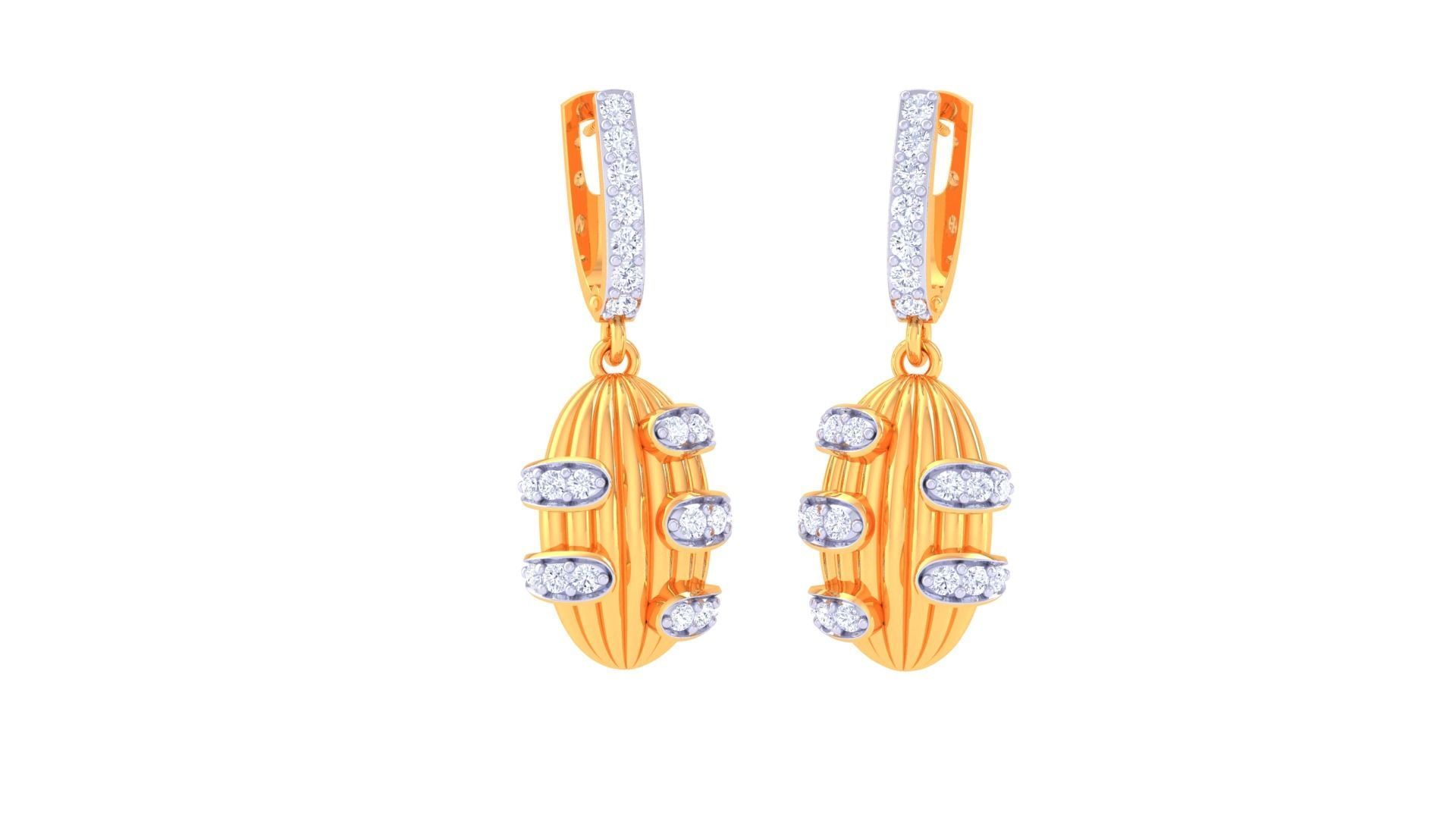 Coconut Shell Women Drop Earrings 3dm stl 3mf obj glb gltf 3D print model_1