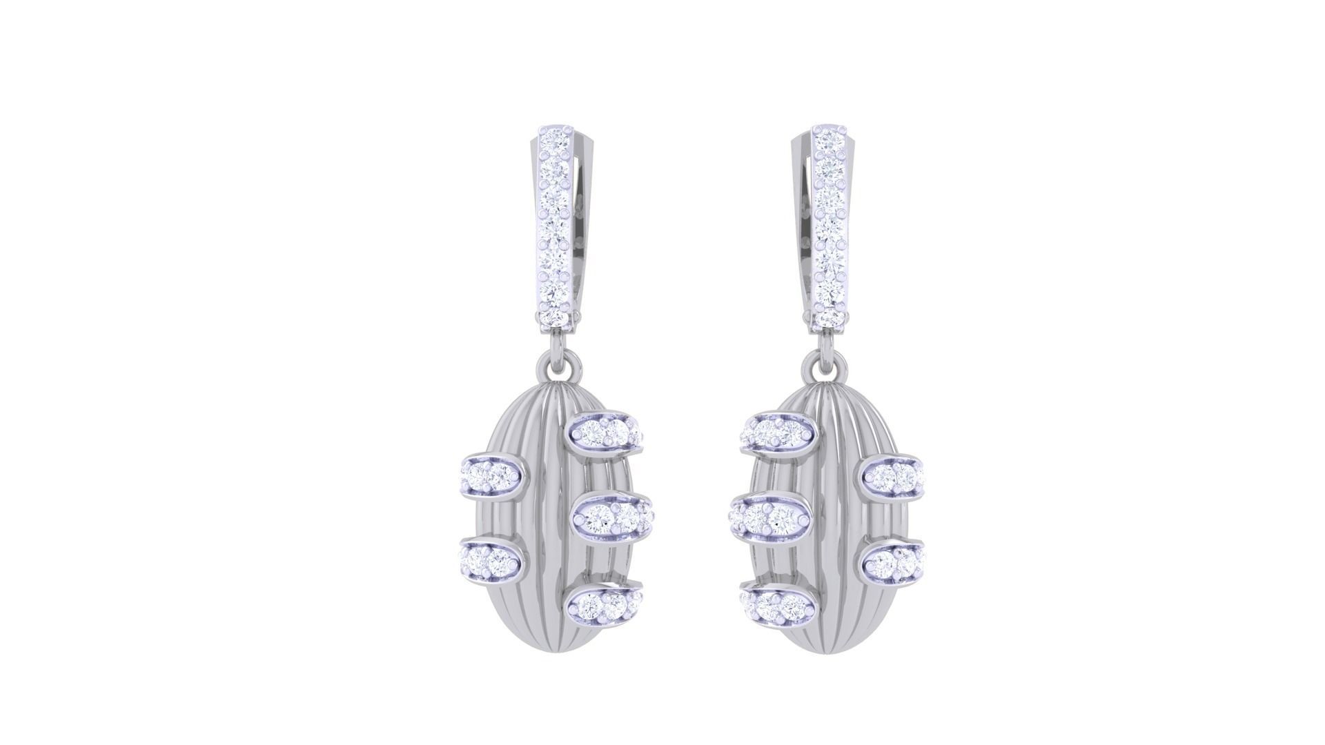 Coconut Shell Women Drop Earrings 3dm stl 3mf obj glb gltf 3D print model_7