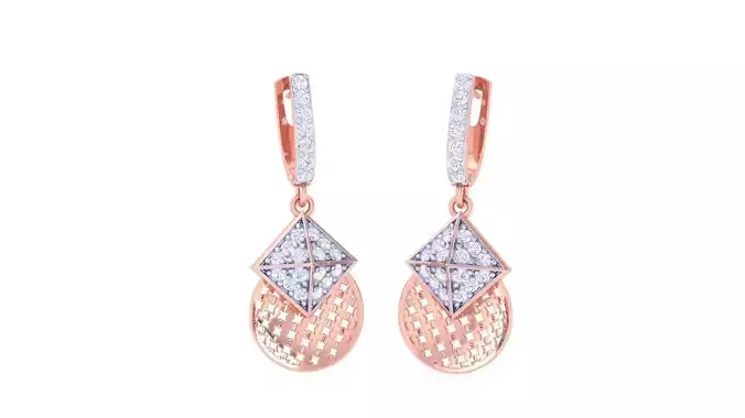 Mesh Women Drop Earrings 3dm stl 3mf obj glb gltf render