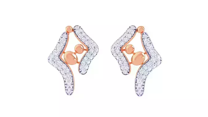 Women Studs Earrings 3dm stl 3mf obj glb gltf render details