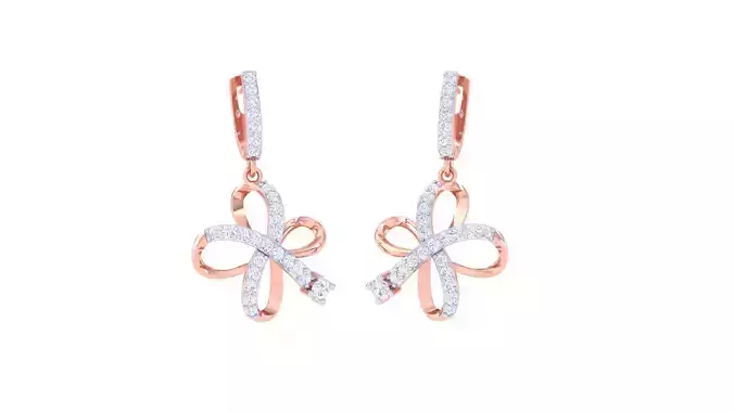 Flower Women Drop Earrings 3dm stl 3mf obj glb gltf render 3D print model