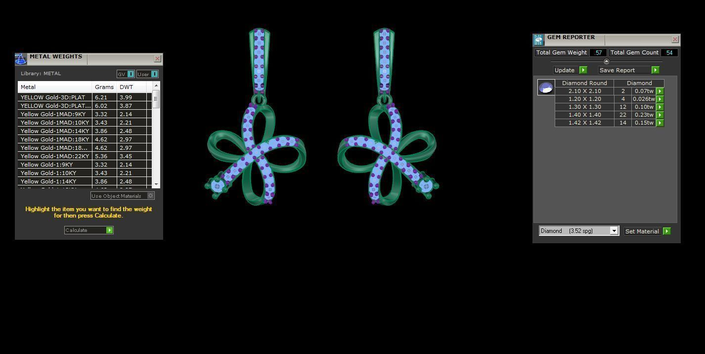 Flower Women Drop Earrings 3dm stl 3mf obj glb gltf render 3D print model_6