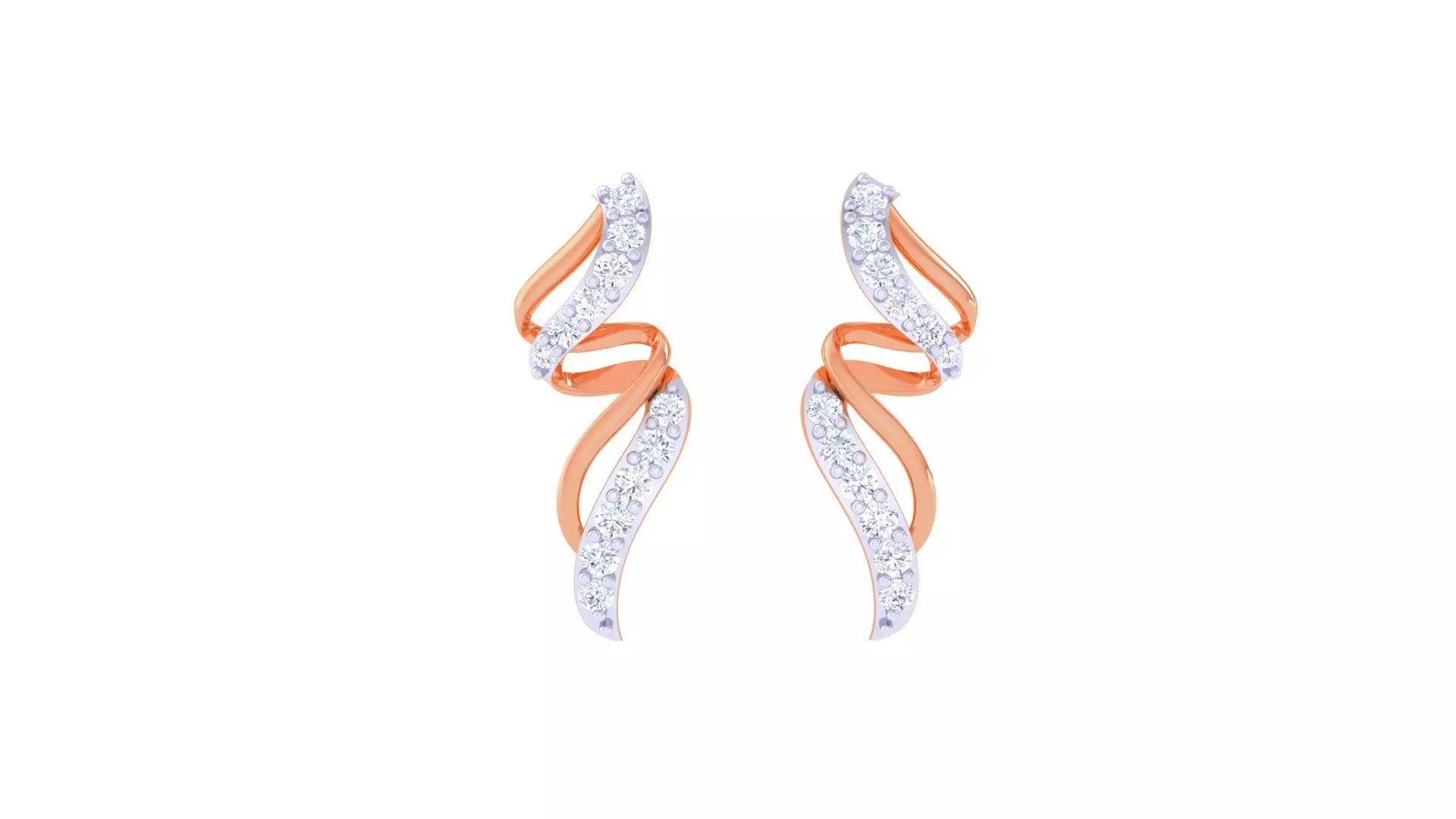 Women Studs Earrings 3dm stl 3mf obj glb gltf render details 3D print model_0