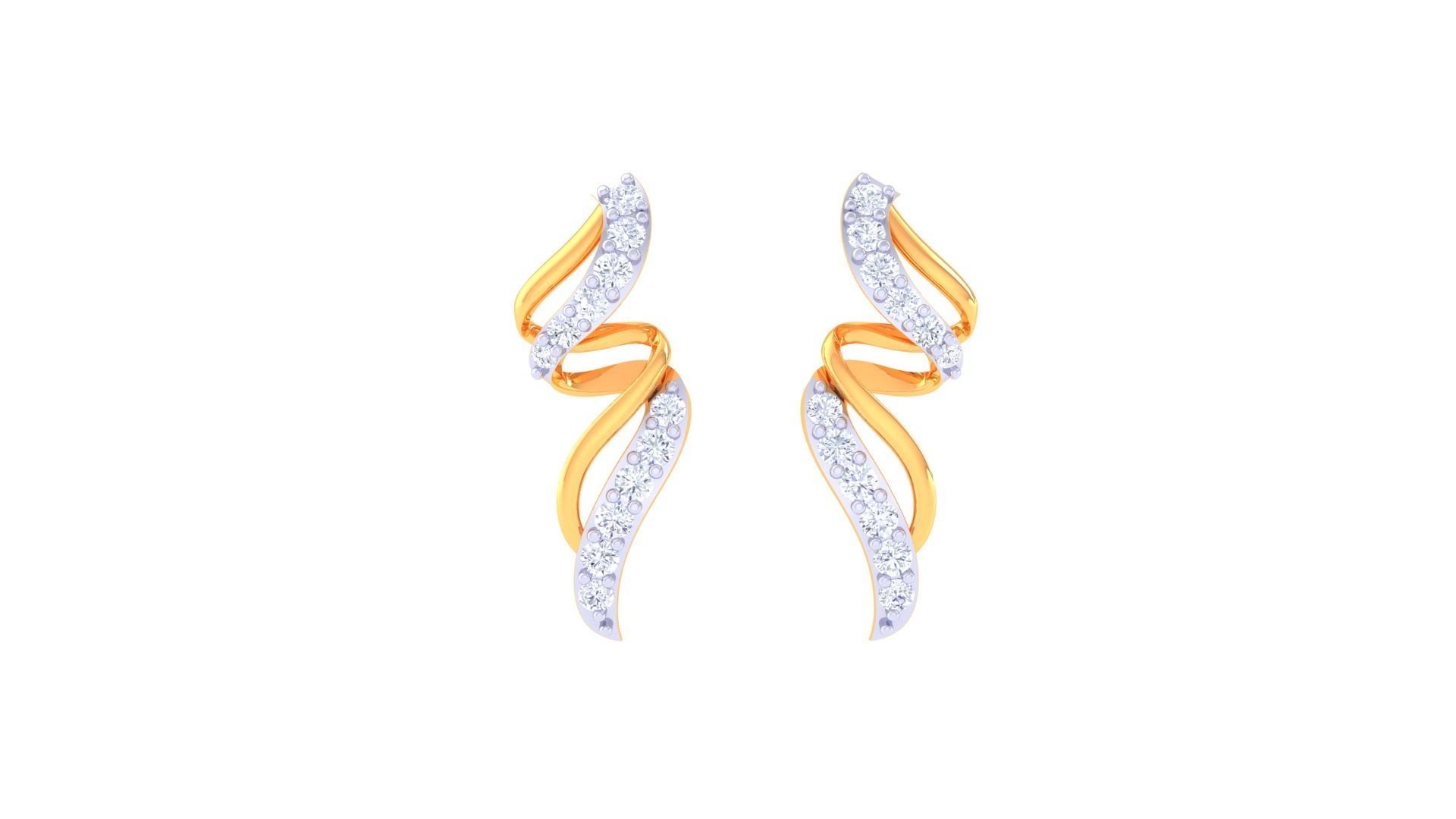 Women Studs Earrings 3dm stl 3mf obj glb gltf render details 3D print model_6