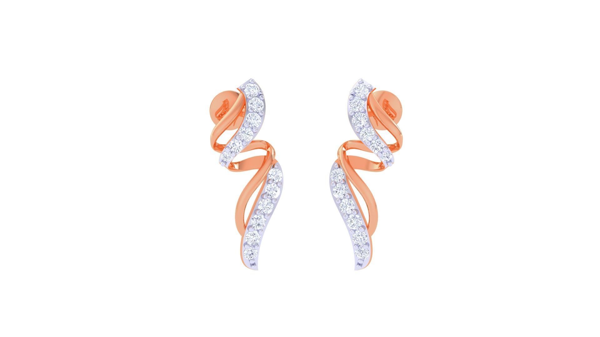 Women Studs Earrings 3dm stl 3mf obj glb gltf render details 3D print model_2