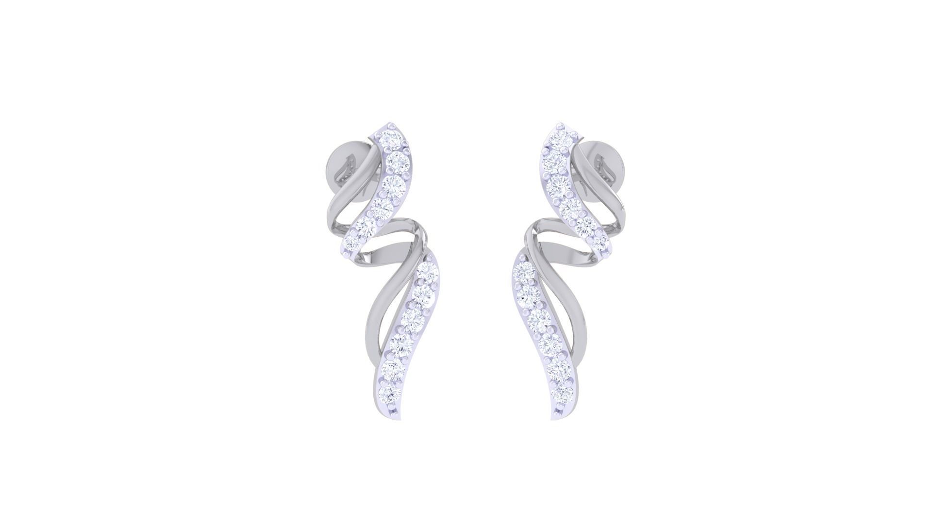 Women Studs Earrings 3dm stl 3mf obj glb gltf render details 3D print model_4