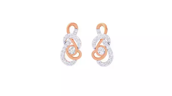 Women Studs Earrings 3dm stl 3mf obj glb gltf render details